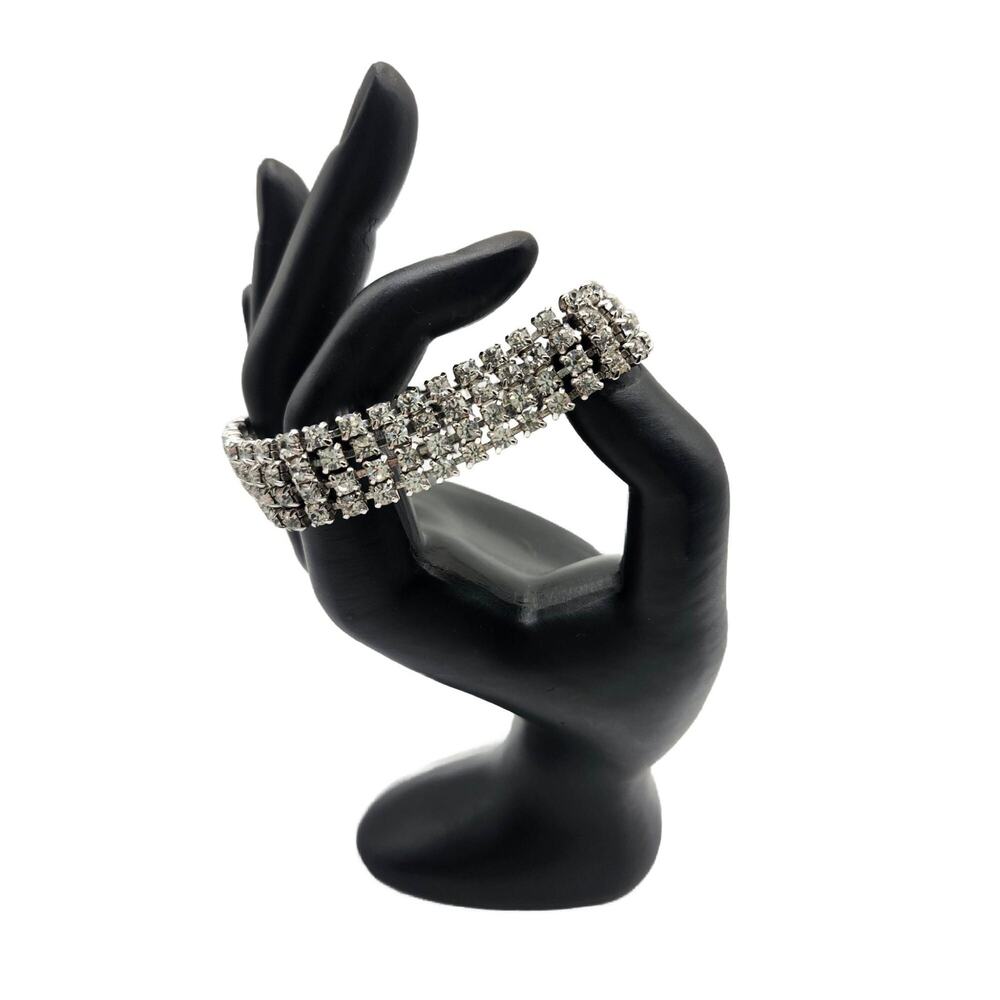 Art Deco Crystal Bracelet , 7" Long
